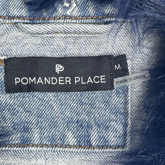 Tuckernuck Pomander Place Fur Collar Denim Jacket size M - Picture 3 of 11